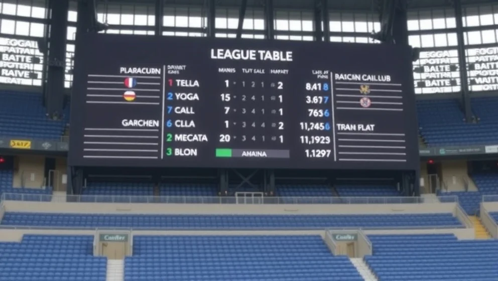 Poängställning i Blackburn Rovers